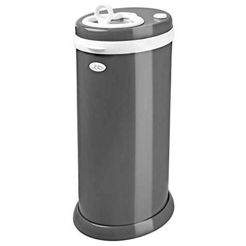  Ubbi Steel Odor Locking, No Special Bag Required, Money Saving, Modern Design, Registry Must-Have Diaper Pail, Slate