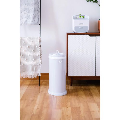  UBBI Steel Odor Locking, No Special Bag Required Money Saving, Awards-Winning, Modern Design Registry Must-Have Diaper Pail, Gray