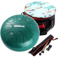 Steel Tongue Drum Musical Instruments: Metal Handpan Drum 8 Notes 6 inch C Key Meditation Drum Concert Percussion Instruments with Bag,Music Book for Kids Christmas Gift (Green 6 inch)