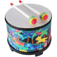 Ubblove Floor Tom Drum for Kids 8 inch Montessori Percussion Instrument Music Drum Toys with 2 Mallets for Baby Children Special Christmas Birthday Gift