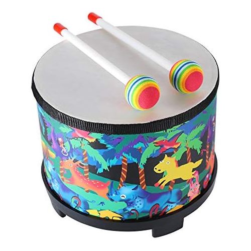  Ubblove Floor Tom Drum for Kids 8 inch Montessori Percussion Instrument Music Drum Toys with 2 Mallets for Baby Children Special Christmas Birthday Gift