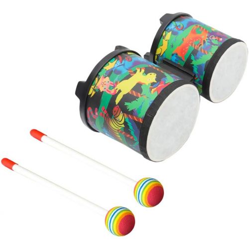  [아마존베스트]Ubblove Bongo Drum 5-6 Rhythm Club Drum for Kids Montessori Percussion Instrument Music Drum Toys with Colorful Mallets for Baby Children Special Christmas Birthday Gift.(5-6)