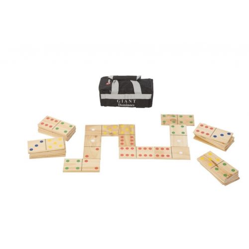  Uber Games Giant Dominoes Set - Hardwood - Natural Finish