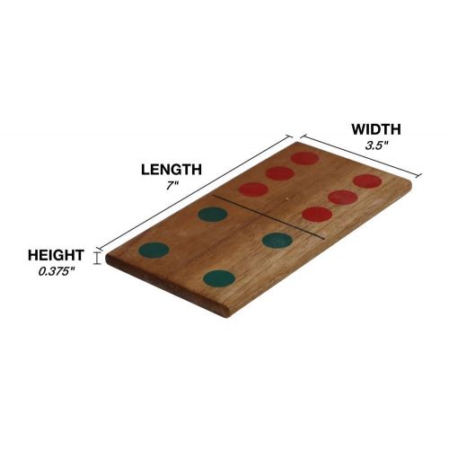  Uber Games Giant Dominoes Set - Hardwood - Natural Finish