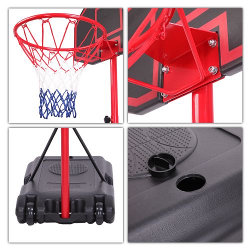  UBesGoo Portable Junior Sports Basketball Hoop Stand System, 7.2ft Adjustable Basketball Goal, with Wheels, Backboard, Indoor Outdoor Sport Ball Games Toy Kit