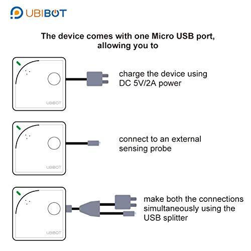  UbiBot WiFi Wireless Thermometer, Remote Temperature, Humidity, Light Monitor, Environment Sensor, Mobile App Alerts (2.4GHz WiFi Only)
