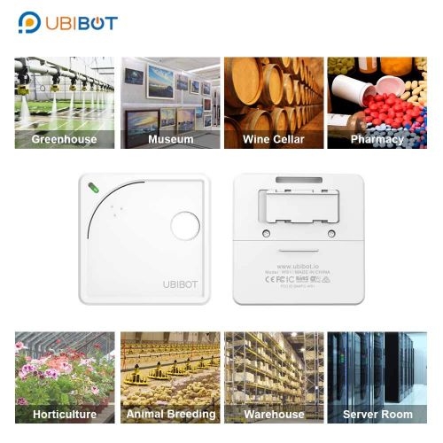  UbiBot WiFi Wireless Thermometer, Remote Temperature, Humidity, Light Monitor, Environment Sensor, Mobile App Alerts (2.4GHz WiFi Only)