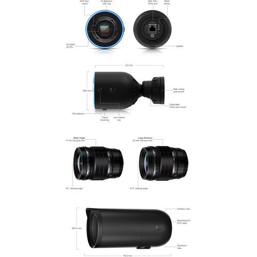  Ubiquiti Networks UniFi AI DSLR 4K UHD Bullet Camera with 17mm Lens