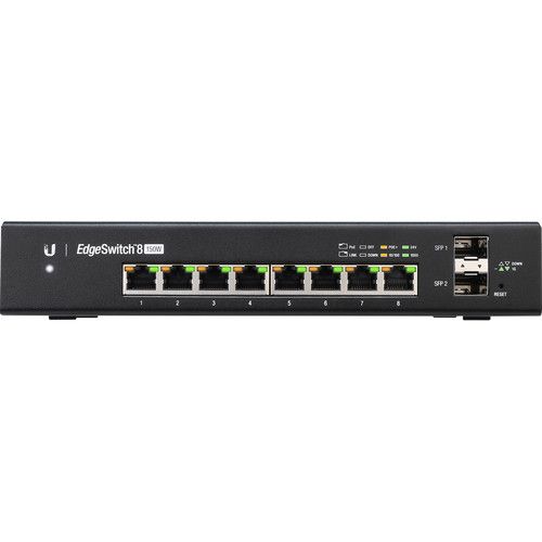  Ubiquiti Networks EdgeSwitch 8-Port 150-Watt Managed PoE+ Gigabit Switch with SFP