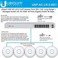 Ubiqui Network UniFi AP AC LR UAP-AC-LR-5 Long Range Wireless Access Point 802.11AC with Managed Switch PoE+ US-16-150W 16-Ports Gigabit Switch