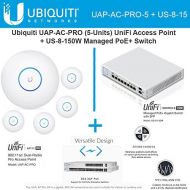 UBNT Ubiquiti Network UAP-AC-PRO-5 UniFi Access Point 5GHz Wi-Fi System 802.11ac + US-8-150W UniFi Managed Switch PoE+ Gigabit 8-Ports with SFP