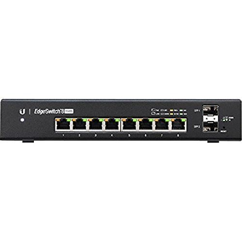  Ubiquiti Networks Ubiquiti EdgeSwitch 8, 8-Port Managed PoE+ Gigabit Switch with SFP, 150W (ES-8-150W),White
