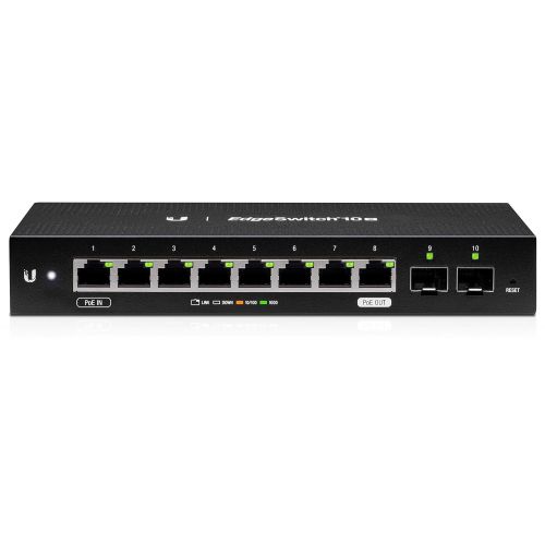  Ubiquiti Networks Ubiquiti EdgeSwitch 10X, 10-Port Gigabit Switch with Poe Passthrough (ES-10X)