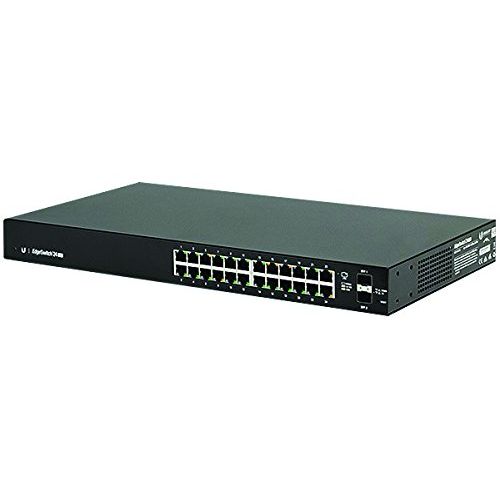  Ubiquiti Networks Edgeswitch 24 Gigabit RJ45 Ports, Mounts, DC Power, (ES-24-LITE)