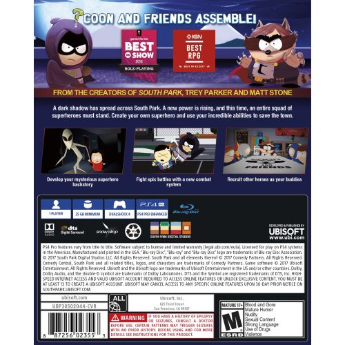  South Park: The Fractured But Whole Gold Edition, Ubisoft, PlayStation 4, 887256022716