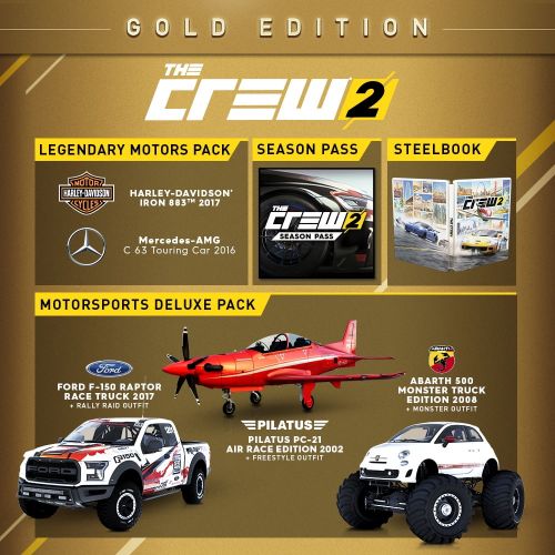  The Crew 2 Steelbook Gold Edition, Ubisoft, Xbox One, 887256029159