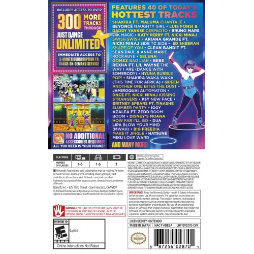  Just Dance 2018, Ubisoft, Nintendo Switch, 887256028701