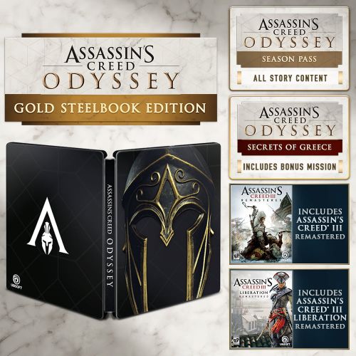  Assassins Creed Odyssey Steelbook Gold Edition, Ubisoft, Xbox One, 887256035921