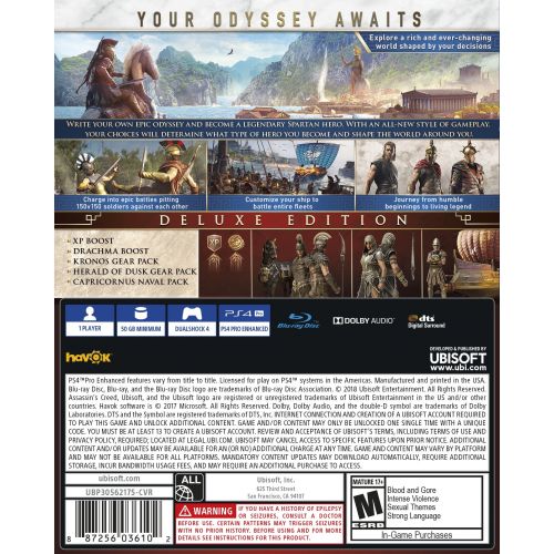  Assassins Creed Odyssey Deluxe Edition, Ubisoft, PlayStation 4, 887256036102