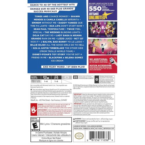  [무료배송] 닌텐도 스위치 Ubisoft Just Dance 2021 - Nintendo Switch Standard Edition