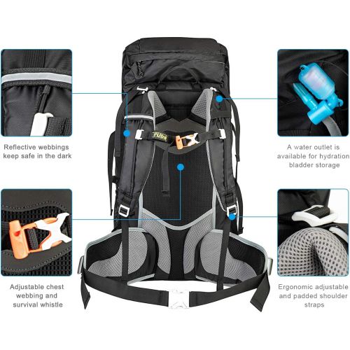  [아마존베스트]Ubon Hiking Backpack 50L Internal Frame Travel Camping Backpack with Rain Cover for Sports Outdoor Daypack