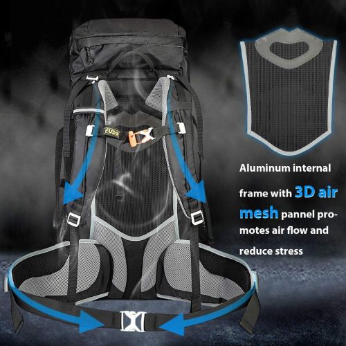  [아마존베스트]Ubon Hiking Backpack 50L Internal Frame Travel Camping Backpack with Rain Cover for Sports Outdoor Daypack