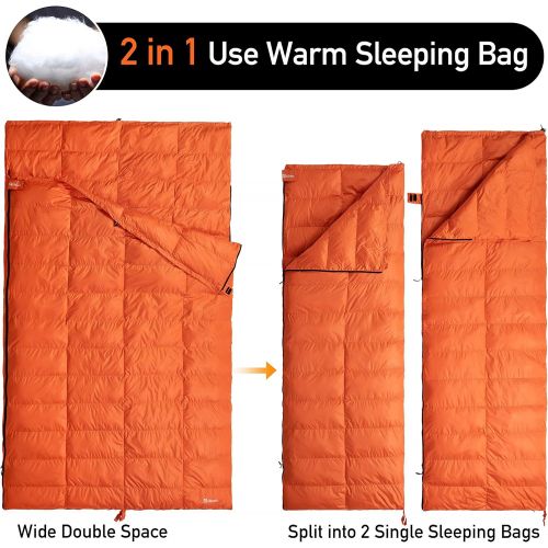  Ubon 32 °F Sleeping Bags with Compression Sack,3 Season Waterproof Envelope Sleeping Bag, Lightweight Sleeping Bag for Hiking Camping