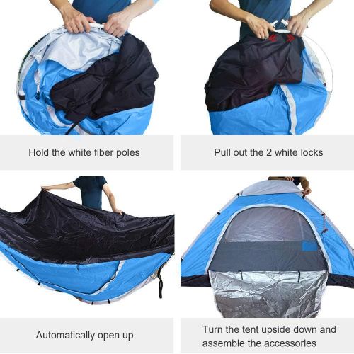  Ubon 2/3 Person Lightweight Instant Tent Durable Pop Up Indoor Tent Portable Outdoor Backyard Tent for Camping Backpacking