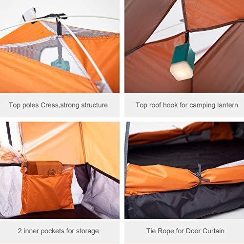  Ubon 2-3 Person Pop up Tent Instant Tent Lightweight Backpacking Tent Camping