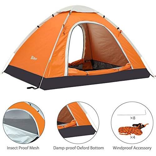  Ubon 2-3 Person Pop up Tent Instant Tent Lightweight Backpacking Tent Camping