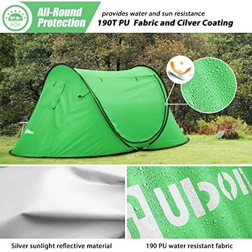  Ubon 2 Person Easy Pop Up Tent One Step Setup Durable Camping Tent Water Resistance Quick Opening Instant Tent Lightweight Popup Tent for Outdoor Camping and Hiking