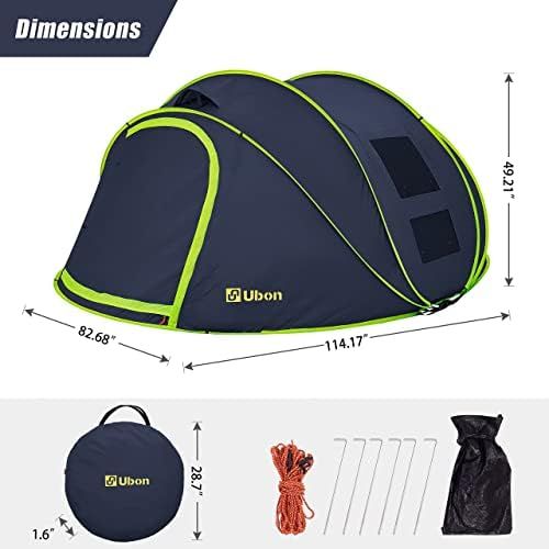  Ubon Camping Instant Tent for 4 Person Ventilated Pop Up Tent Waterproof Portable Tent Automatic Setup Camping Tents for Picnic Hiking