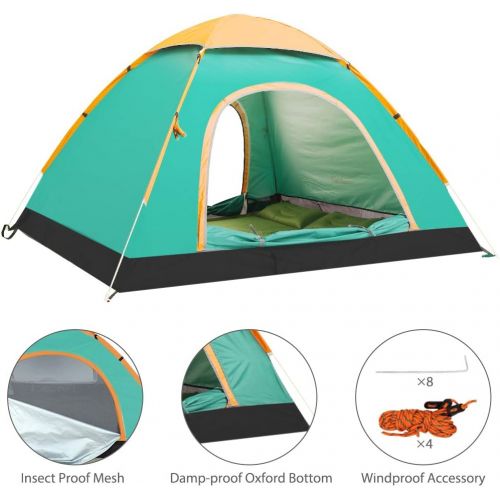  Ubon 2/3 Person Lightweight Instant Tent Durable Pop Up Indoor Tent Portable Outdoor Backyard Tent for Camping Backpacking