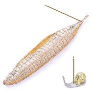 인센스스틱 Ubrand 2 Pack Incense Stick Holder, Incense Burner in Leaf and Snail Design, Zinc Alloy Mess-Free Ash Catcher/Holder, Incense Sticks Burner Tray for Home, Office, Yoga & Meditation Room D