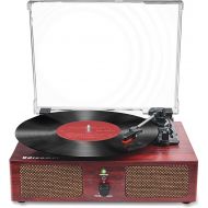 Udreamer Record Player Bluetooth Vinyl Turntable with Speaker USB 3 Speed Vintage Portable LP Player