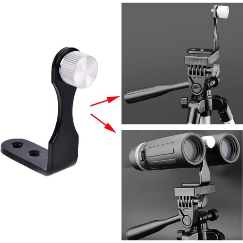  Ueasy L-Type Metal Binocular Fixed Bracket Tripod Adapter Mount Holder Tripod Bracket - for Connecting Binocular Telescope and Camera Tripod Universal