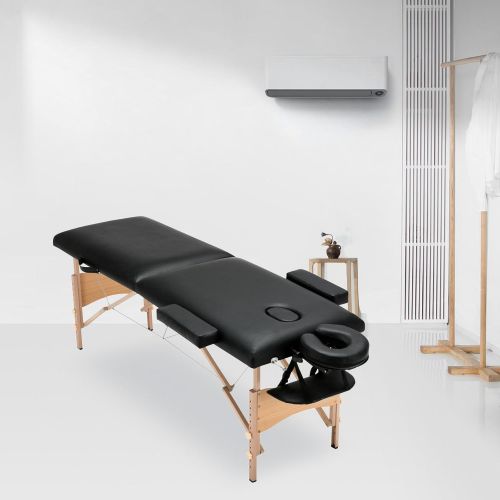  Uenjoy Folding Massage Table 84 Professional Massage Bed 2 Fold Lash Bed with Head-& Armrest, Pink