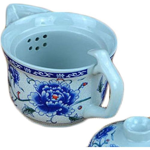  Ufengke-ts 7 Stueck Jingdezhen Blau Und Weiss Porzellan Kung Fu Tee Set, Blaue Pfingstrose Muster, Vintage Chinesische Keramik Tee Set, Fuer Geschenk Und Haushalt, Buero