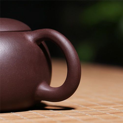  Ufengke-ts Yixing Zi Sha Teapot with Plum Blossom,Chinese Words &Lid,Tea for One Handmade Ceramic Teapot,Purple Clay Xi Shi Tea Pot,200cc(7oz)