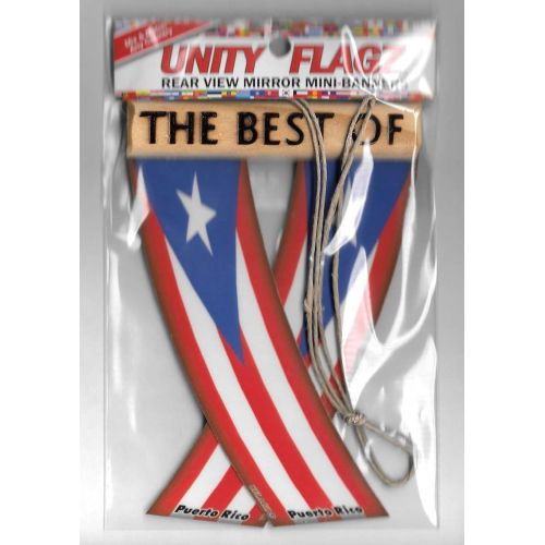  Uflagz Puerto RICO Boricua Puerto Rican Caribbean Flag Rear View Mirror Hanging CAR Flags Mini Banners for Inside The CAR Unity FLAGZ