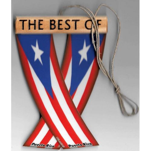  Uflagz Puerto RICO Boricua Puerto Rican Caribbean Flag Rear View Mirror Hanging CAR Flags Mini Banners for Inside The CAR Unity FLAGZ