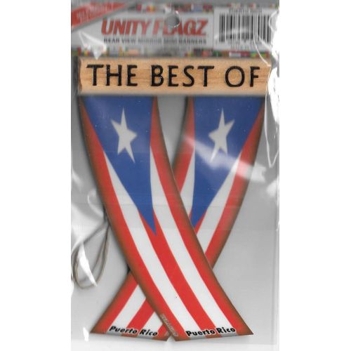  Uflagz Puerto RICO Boricua Puerto Rican Caribbean Flag Rear View Mirror Hanging CAR Flags Mini Banners for Inside The CAR Unity FLAGZ