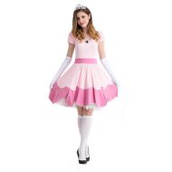 Ugoccam Adult Princess Peach Women Princess Party Cosplay Dress Halloween Costumes