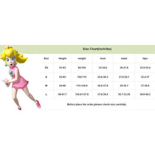  Ugoccam Adult Princess Peach Women Princess Party Cosplay Dress Halloween Costumes