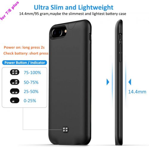  [아마존베스트]Battery Case for iPhone 8 Plus/7 Plus,U-good Ultra Slim/Lightweight 4200mAh Portable Charging Case Rechargeable Charger Case for iPhone 8 Plus/7 Plus(5.5 inch) Extended Battery Pac