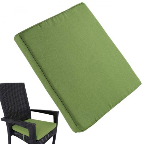  Uheng 1 Pack Patio Outdoor Chair Cushions with Ties, Seat Pads Mat, Waterproof Removable Cover, Comfort Memory Foam Nonslip for Garden Deck Picnic Beach Pool -18 X 18(Green)