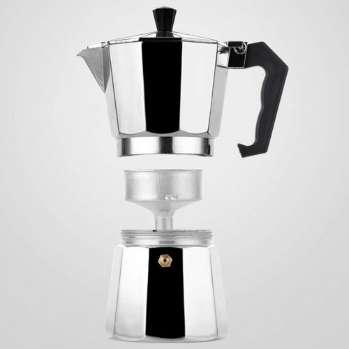  Uheng Moka Stove Top Stovetop Pot Coffee Espresso Maker 1-Cup Silver
