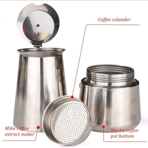  Uheng Coffee Stovetop Espresso Maker Stainless Steel, Moka Stove Pot, Percolator Carafe Coffee Maker for 2 Cups