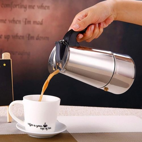  Uheng Coffee Stovetop Espresso Maker Stainless Steel, Induction Moka Stove Pot, Percolator Carafe Coffee Maker for 9 Cups (450 ml)