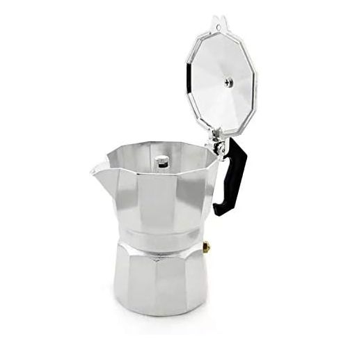  Uheng Moka Stove Top Stovetop Pot Coffee Espresso Maker Moka Pot Demitasse Italian Espresso Cappuccino Latte Pot for Gas or Electric Stove Top, 2-Cup Aluminum Silver